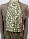 womens  vintage  Urban Village Vintage  urban village  tootal  scarf  retro  MOD  mens  made in england  Green  fringed  fringe  60s  1960s
