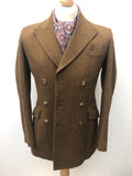 1960s Wool Blazer Jacket in Brown - Size S