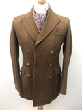 wool  Urban Village Vintage  S  Jacket  fitted  double breasted  countrywear  brown  blazer jacket  Blazer  60s  1960s