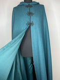 Vintage 1960s Full Length Hooded Cape in Teal - One Size