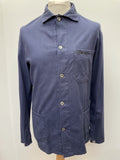 workwear  vintage  Urban Village Vintage  urban village  Shirt  Navy Jacket  Navy  Mens Shirts  mens  M  long sleeve  Jacket  french  collar  chore  button down  button  blue  70s  1970s