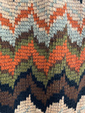 zig zag  womens  vintage  swing dress  ribbed  retro  orange  missoni  maxi dress  maxi  long sleeve  long dress  dress  chevron  12  10-12  10