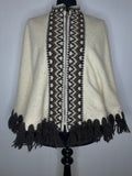 1970s Sheepa Icelandic Wool Zip Up Cape - Size M