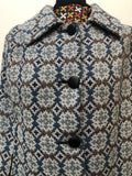 womens  Welsh Woollens  welsh wool  welsh  vintage  Urban Village Vintage  turqoise  tapestry  MOD  L  cape  blue  60s  1960s