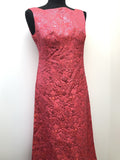 womens  vintage  Urban Village Vintage  train  square neck  sleeveless  pink  metallic  maxi dress  low back design  long dress  embroidery detail  Embroidered  dress  Blanes  60s  1960s  12
