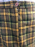 zip  Yellow  womens  vintage  Urban Village Vintage  urban village  Skirts  skirt  MOD  mini skirt  check dress  brown  back zip  8  60s  1960s