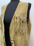 1970s Suede Fringed Waistcoat - Size L