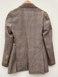 vintage  Urban Village Vintage  urban village  super suits  S  retro  mens  long sleeve  lapels  checkered  checked  check jacket  check  button up  button fastening  button  brown  blazer jacket  Blazer  70s  1970s