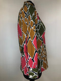 womens  vintage  Urban Village Vintage  urban village  shirt  red  multi  long sleeve  Green  dagger collar  collar  button front  button  brown  blouse  big collar  70s  1970s  10