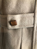 womens  vintage  two piece  top  suit  set  mod  Jacket  Hilary Model  double breasted  coat  brown  beige  60s  1960s  12  10-12  10