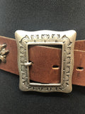 Woven  womens  vintage  Urban Village Vintage  urban village  S  mens  Leather  fringed  floral  embellishment  buckle  brown  braiding  belted  belt  beading detail  accesories  60s  60  1960s  1960