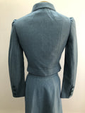 womens jacket  womens  vintage  Urban Village Vintage  urban village  two piece  smart dress  side button fastening  MOD  Light Blue  Harella  decorative pockets  crop jacket  button up  button fastening  blue  blazer jacket  Blazer  8  60s  60  1960s  1960