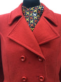 Wool  womens  winter coat  West of England  vintage  Urban Village Vintage  Red  coat  70s  1970s  14