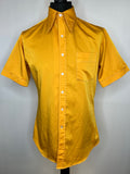 Vintage 1970s Short Sleeve Dagger Collar Shirt in Mustard - Size L