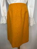 Yellow  Wool skirt  wool  womens  vintage  skirt  mustard  MOD  jaeger  above the knee skirt  60s  6  1960s  100% Wool