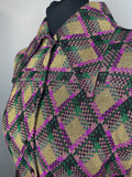 womens  vintage  velvet  Urban Village Vintage  urban village  purple dress  purple  pointed collar  party dress  maxi dress  maxi  lurex  long sleeve  long length dress  large collar  green  gold  dress  collar  belted  70s  1970s  12