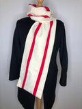 wool  winter  white  vintage  Urban Village Vintage  urban village  Stripes  striped  stripe  scarf  red  pure wool  pure new wool  One Size  MOD  mens  made in uk  knitwear  knitted  knit  cream  college scarf  60s  1960s  100% Wool