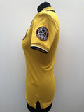 Yellow  womens  Wigan Casino  Urban Village Vintage  three button  T-Shirt  polo top  polo  Northern Soul  MOD  badges  6