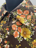 womens  vintage  Urban Village Vintage  short dress  scooter dress  scooter  pointed collar  modette  MOD  mini dress  long sleeved  long sleeve  floral print  floral  dress  dolly dress  dolly  ditsy  dagger collar  collar  brown  autumn  60s  1960s  12  10-12  10