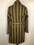 waist belt  vintage  Urban Village Vintage  urban village  tootal  striped  smoking jacket  robe  Richmond by Tootal  pocket  mens  M  Jacket  hugh hefner  dressing gown  brown  Belted waist  belted jacket  belted  belt detail