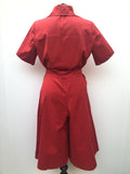zip front  womens  vintage  Urban Village Vintage  Spinney  shot sleeve  red  culottes  collar  aztec print  aztec  70s  1970s  12