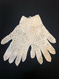 womens accessories  womens  vintage  Urban Village Vintage  tight fitting  S  gloves  crochet knit  cream  50s  50  1950s