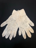 1950s Womens Crochet Knit Gloves - Size S