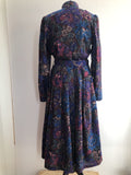 womens  vintage  Urban Village Vintage  urban village  shirt dress  purple  patterned dress  pattern  maxi  Marion Donaldson  long sleeves  long sleeved  long sleeve  long length dress  long dress  floral print  floral  dresses  dress  button up  button front  button fastening  button  boho  70s  1970s  12