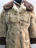 womens  vintage  Urban Village Vintage  lining  Jacket  fur  cream  coney fur  collar  brown  beige  70s  70  1970s  10