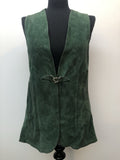 1960s Suede Long Waistcoat in Green - Size 10