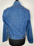 wrangler  western  vintage  pointed collar  medium  M  large collar  jacket  indigo  denim  dagger collar  blue  70  1970s