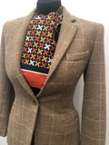 fitted Wool Blend womens Urban Village Vintage Ralph Lauren Jacket Grey check blazer jacket Blazer Alapaca 8 urban village vintage