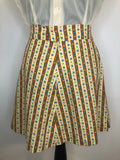 womens  white  vintage  Urban Village Vintage  urban village  Skirts  skirt  retro  orange  multi  Mini Skirt  chevron stripe  blue floral print  8  60s style  60s  60  1960s  1960