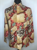 1970s Floral Print Dagger Collar Shirt by Young Bloods - Size L