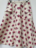 zip  womens  vintage  Urban Village Vintage  urban village  Skirts  skirt  red  pockets  MOD  full length  floral lining  floral  back zip  8/10  8  60s  50s  1960s  1950s  10