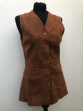womens  waistcoat  waist belt  vintage  Urban Village Vintage  Suede Jacket  Suede  neospun jersey  midi dress  midi  long waistcoat  brown  70s  1970s  10