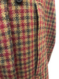 womens  vintage  v-neck dress  Urban Village Vintage  two piece  suit  set  red  patterned dress  patterned  multi  mod  matching set  Harris Tweed  handwoven  green  dress  brown  8  60s  1960s