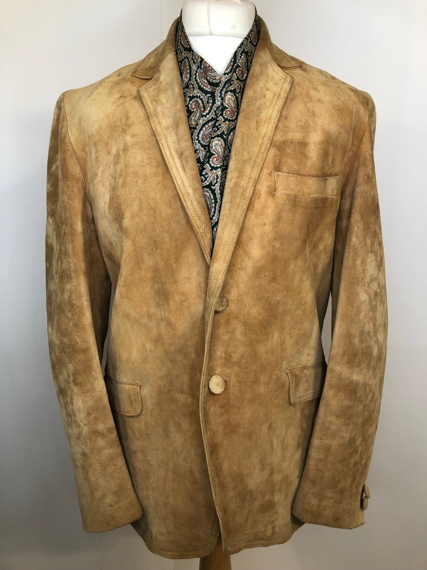 Vintage 1970s Suede Blazer Jacket in Brown Size L Urban