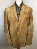 1970s Suede Blazer Jacket in Camel - Size L