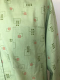 vintage  Urban Village Vintage  urban village  square print  Shirt  retro  printed shirt  printed  print  Mens Shirts  mens  long sleeves  Long sleeved top  long sleeve  L  green  dagger collar  dagger  button down  button