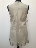 zip front  womens  waistcoat  vintage  Urban Village Vintage  urban village  suede  stitch detailing  long waistcoat  Leather Fringing  Leather  grey  fringing  fringed  fringe  60s  1960s  10