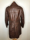 vintage  Urban Village Vintage  urban village  suede and leathercraft limited  pockets  mens  made in england  long sleeve  Leather Jacket  Leather  L  jacket  coat  brown  Belted waist  belted jacket  belted  belt  70s  1970s