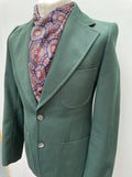 XS  vintage  Urban Village Vintage  urban village  scooter jacket  scooter  pockets  mod jacket  MOD  mens  long sleeve  lapels  Jacket  Green  chest pockets  casper jack  70s  1970s