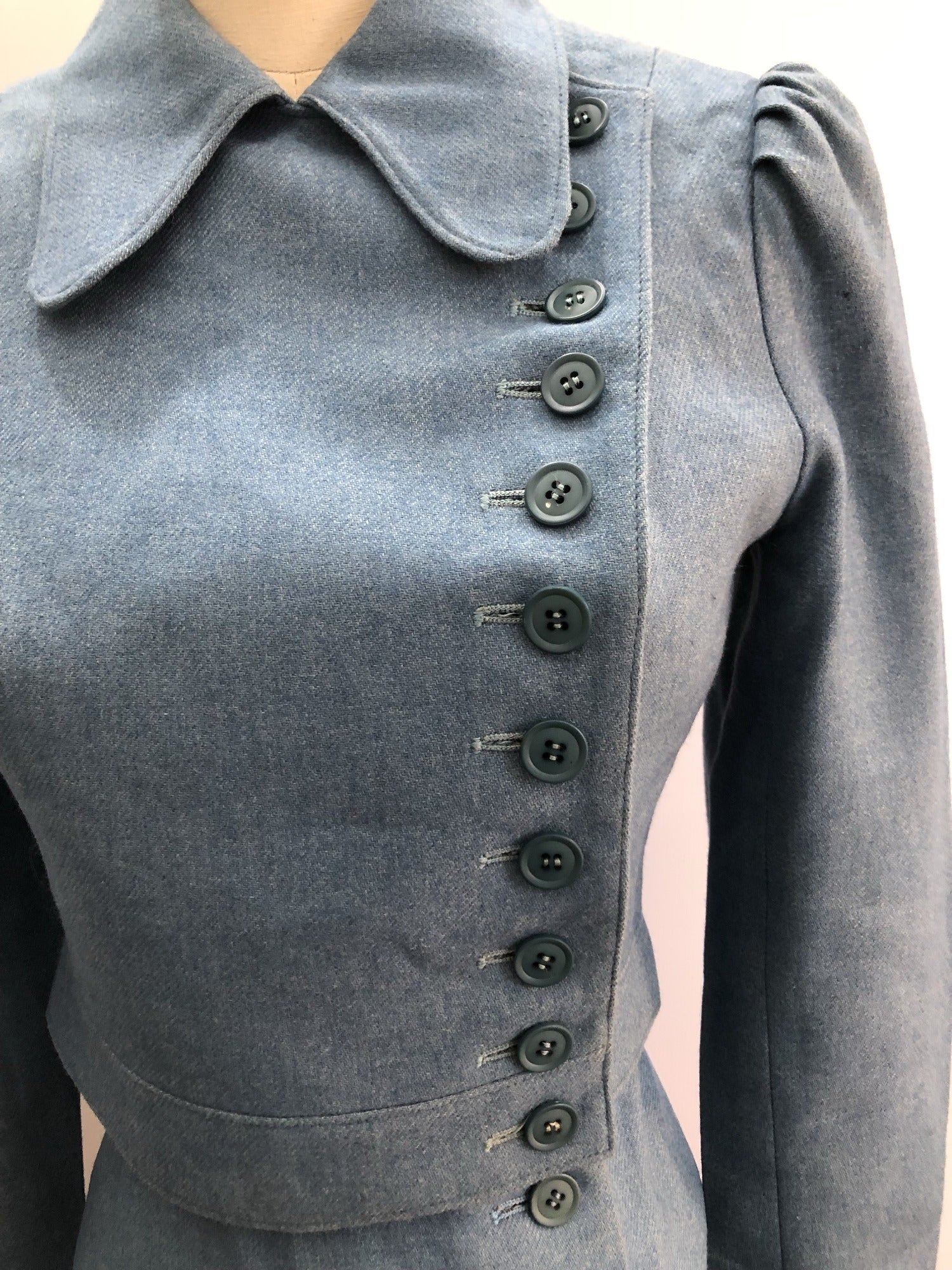 60s Does 40s Two Piece Skirt and Blazer Jacket by Wallis Fashion Shops Size UK