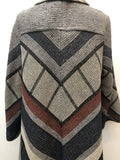 womens  vintage  Urban Village Vintage  stripes  Grey  coat  chevron  70s  1970s  12