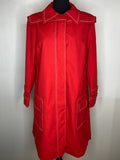 Vintage 1960s 1970s Miss Jody Morcosia Raincoat Trench Coat in Red - Size 12-14
