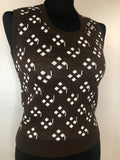 vintage  vest  Urban Village Vintage  urban village  patterned  pattern  knitwear  knitted  knit  diamond knit  brown  8  70s  1970s