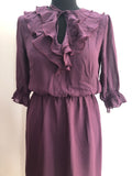 womens  vintage  Urban Village Vintage  urban village  purple  long dress  frill sleeves  frill sleeve  dress  70s  70  1970s  10