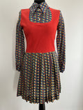 1970s Dollyrockers Mini Dress With Dagger Collar - Size UK 10