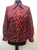 1970s Dagger Collar Printed Blouse by St Michael - Size 14